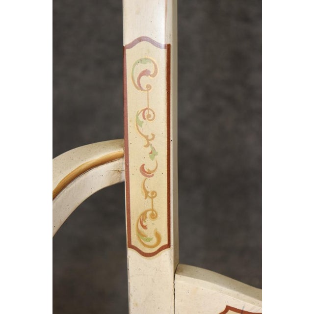 Set 8 Paint Decorated Chinoiserie Paint Decorated Dining Chairs Italian Style For Sale - Image 15 of 18