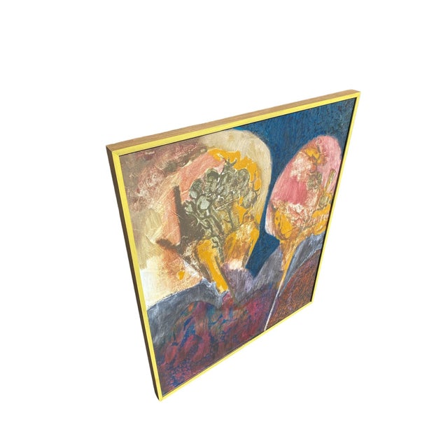 Mid-Century Modern 1960s Vintage Mid Century Modern Oil Painting on Canvas by Gloria Cornelius Framed For Sale - Image 3 of 9