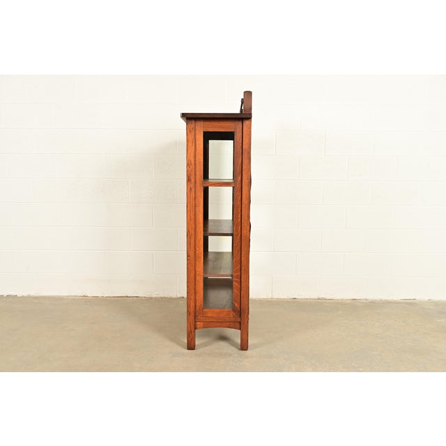 Limbert Antique Mission Oak Arts & Crafts Bookcase or China Cabinet, Circa 1910 For Sale - Image 12 of 15