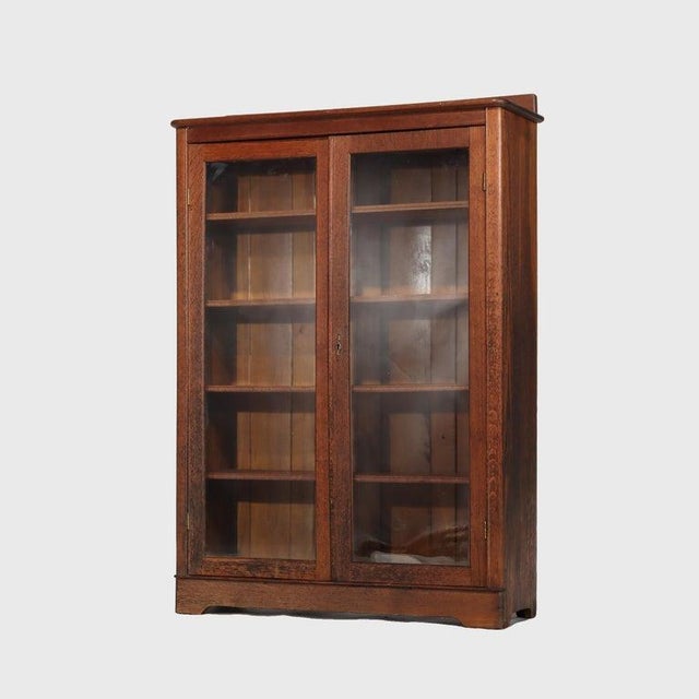Larkin & Co. Arts & Crafts Larkin Oak 2-Door Bookcase C1920 For Sale - Image 4 of 18