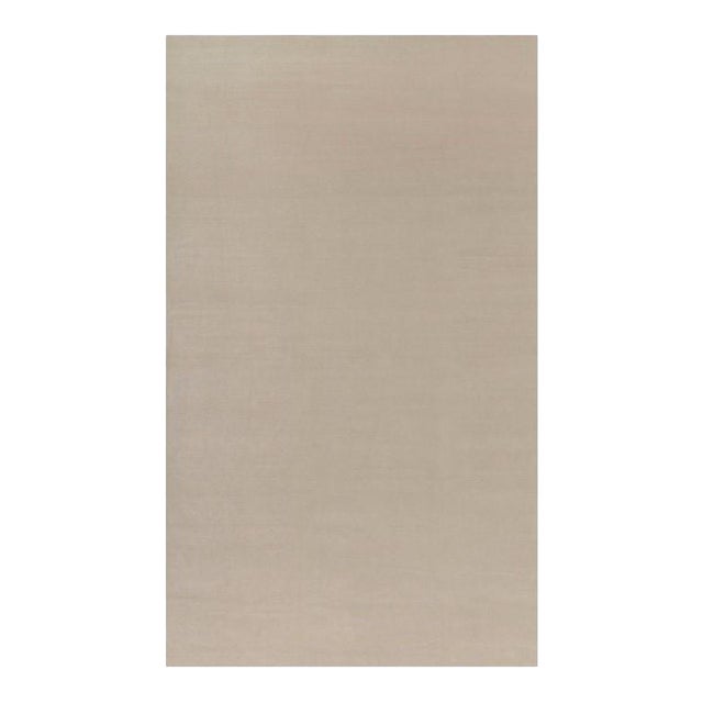Rug & Kilim’s Oversized Contemporary Textural Solid Rug in Cream and White Tones - 10x17 For Sale