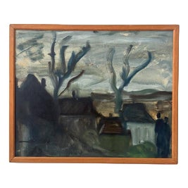French Artist, Expressionist Landscape, Oil on Canvas, Framed For Sale