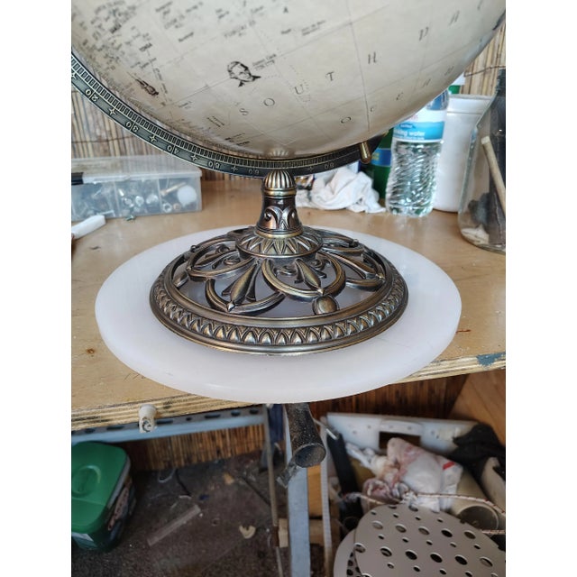 Metal Vintage Globe Master Globe With Brass Base For Sale - Image 7 of 8