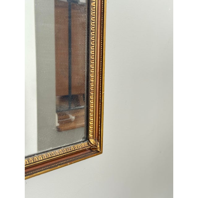 Gold Louis XVI Style Giltwood Wall Mirror With Crest For Sale - Image 8 of 9