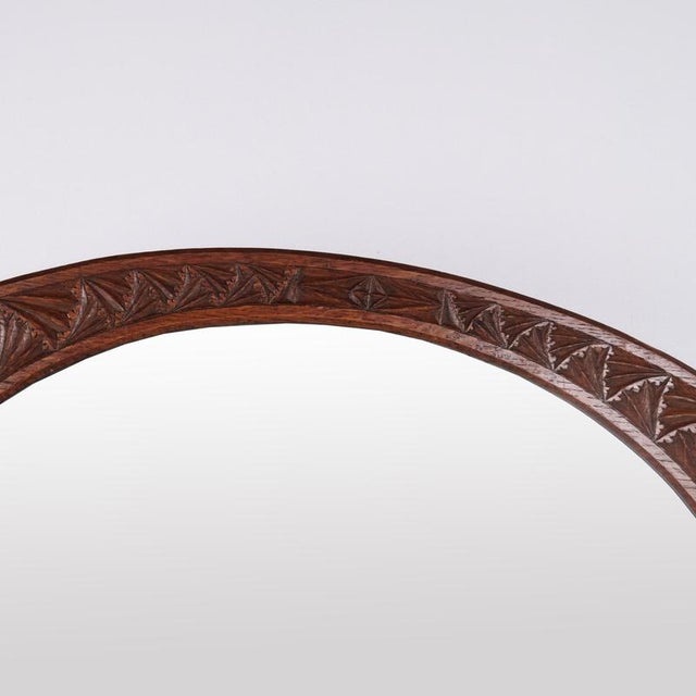 Oval Mirror with Carved Frame, 1890s For Sale - Image 3 of 6
