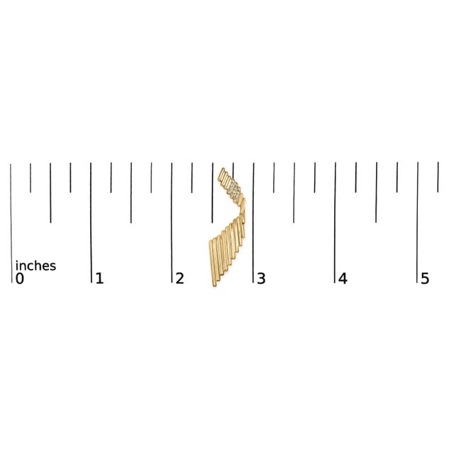 14K Yellow Gold Plated .925 Sterling Silver Sculpted Diamond Accent Drop Earrings (H-I Color, I1-I2 Clarity) For Sale - Image 4 of 6