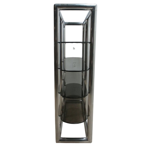 Mid Century Monumental Tubular Aluminum Chrome Etagere Shelf Vintage Display Baughman Style For Sale - Image 10 of 17