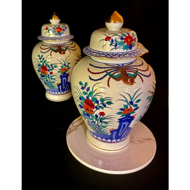 The symmetry and intricate hand-painted aesthetic makes this pair of decorative ginger jars highly sought-after pieces for...