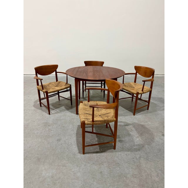 Brown 1950s Mid Century Danish Teak Dining Set Peter Hvidt and Orla Molgaard Nielsen for Soborg Mobelfabrik Attrb For Sale - Image 8 of 11