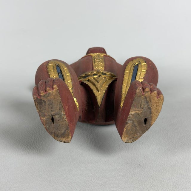 Wooden Sacred Guardian Temple Statue, Thailand, 19th Century For Sale - Image 5 of 14