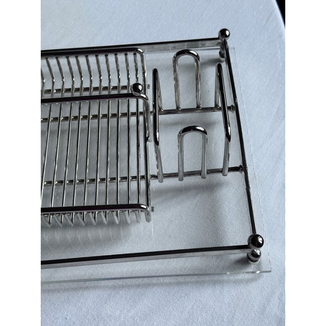 1980's Towle Silver Plated Flatware Caddy on Acrylic Base For Sale - Image 14 of 15