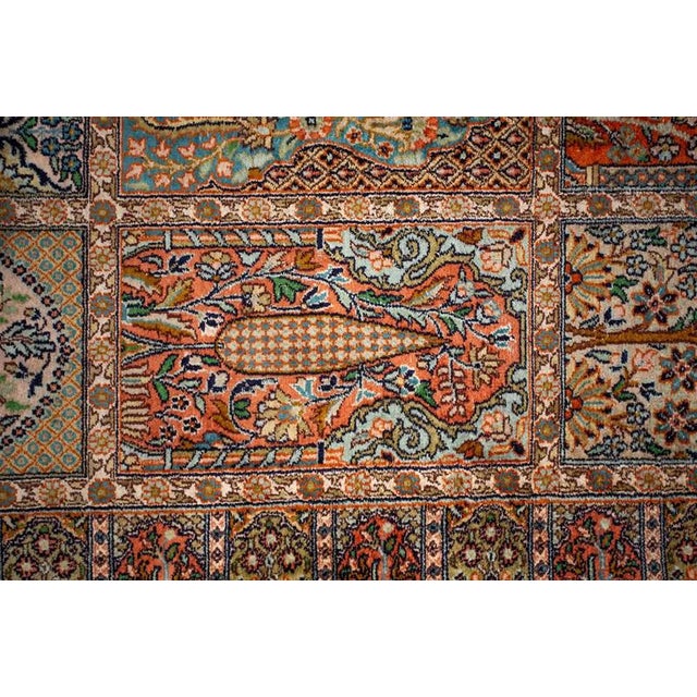 Large Vintage Kashmir Silk Rug For Sale - Image 4 of 12