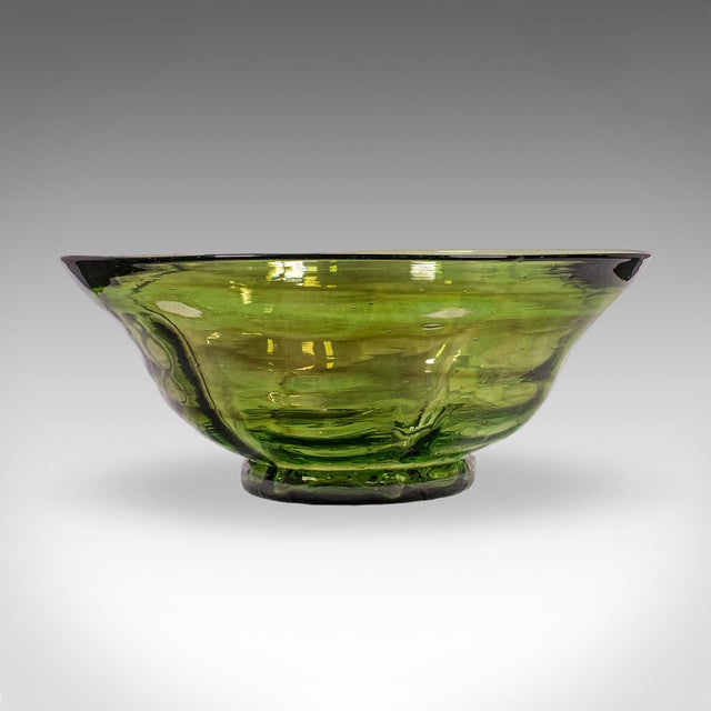 This is a vintage mid century modern fruit bowl. A Continental, art glass display dish, dating to the 20th century, circa...