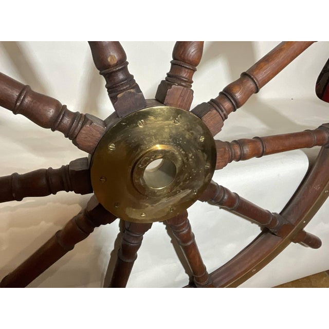 Early 20th Century Ships Wheel that is Six Feet Round For Sale - Image 5 of 9