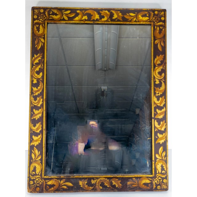 18th Century Italian or Spanish Baroque Walnut Mirror With Leaf Scroll Veneer For Sale - Image 9 of 9