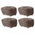 Brown Sahara Natural Oak Sheepskin the Tired Man Footstools by Lassen, Set of 4 For Sale - Image 8 of 8