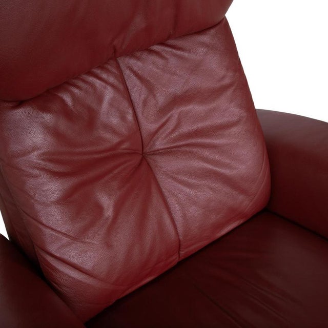 Animal Skin Cherry Red Leather Armchair from Himolla For Sale - Image 7 of 18