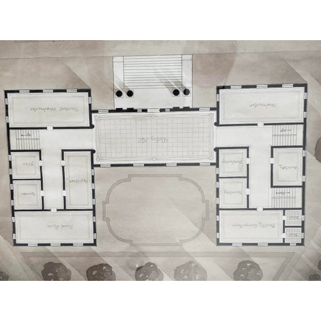 Architectural Drawing Watercolor University of New Hampshire Building 1927 For Sale - Image 9 of 13