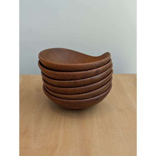 Mid-Century Modern Mid-Century Teak Bowls by Esa, Set of 6 For Sale - Image 3 of 8
