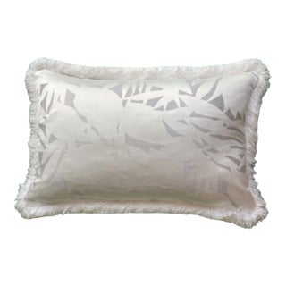 Nights in White Satin Glam Rectangle Pillow With Down Feather Insert For Sale