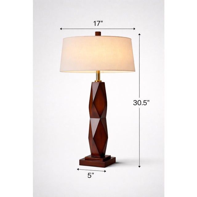 Coffee Late 20th Century Architectural Faceted Table Lamps — a Pair For Sale - Image 8 of 9