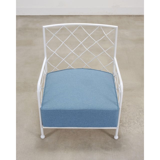 Mid 20th Century Pair of Midcentury French Iron Lounge Chairs After Royere For Sale - Image 5 of 18