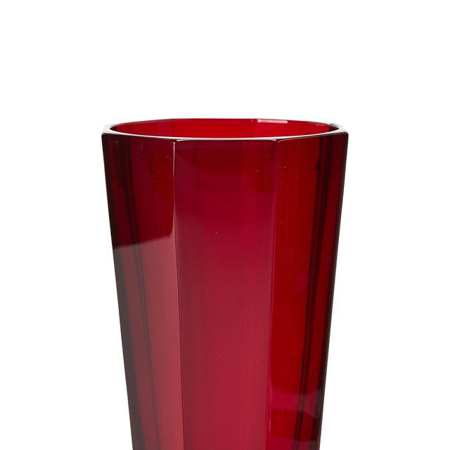 Mid 20th Century Mid Century Modern Fabergé Ruby Red Highball Glasses Service / Eight People For Sale - Image 5 of 7