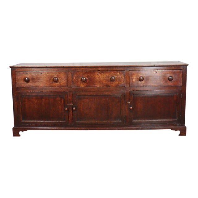 18th Century English Oak Dresser Base For Sale