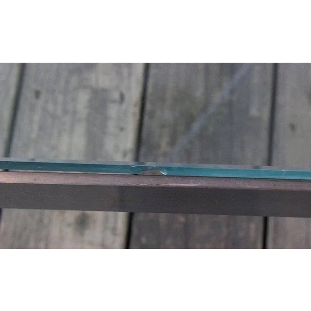 Metal Vintage French Steel and Glass Coffee Table For Sale - Image 7 of 9
