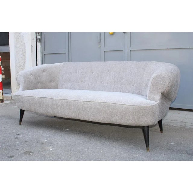 Grey Velvet Sofa by Guglielmo Ulrich, Italy, 1950s For Sale - Image 11 of 18
