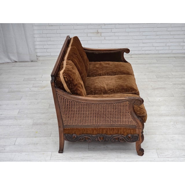 Danish 3-Seater Sofa in Velour and Ash, 1930s For Sale - Image 13 of 18