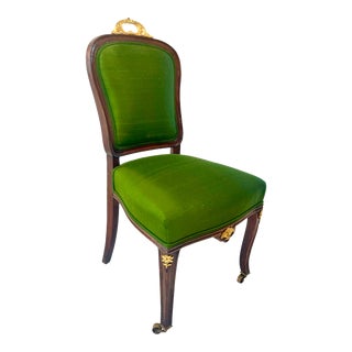 19th C. French Empire Ormolu Mounted Salon Chair For Sale