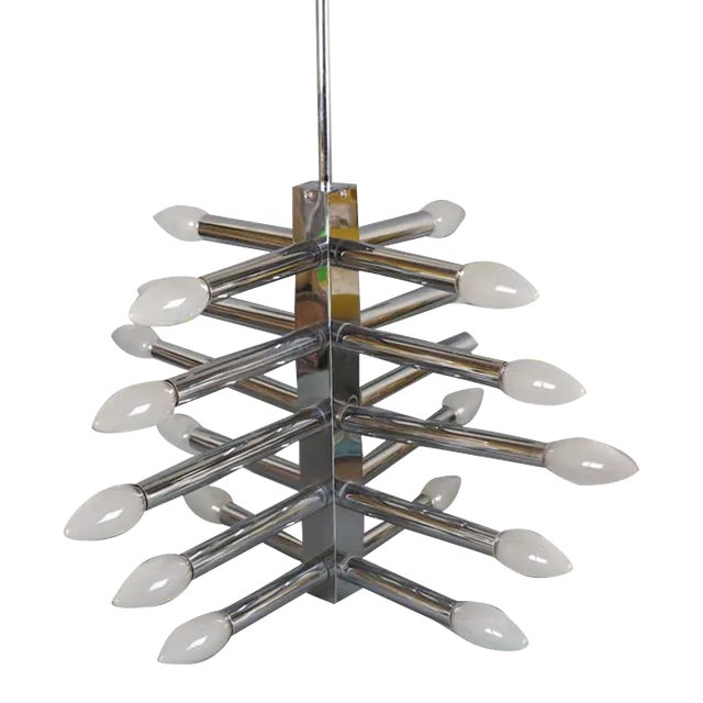Chrome Plating and Metal Ceiling Lamp, 1960s For Sale