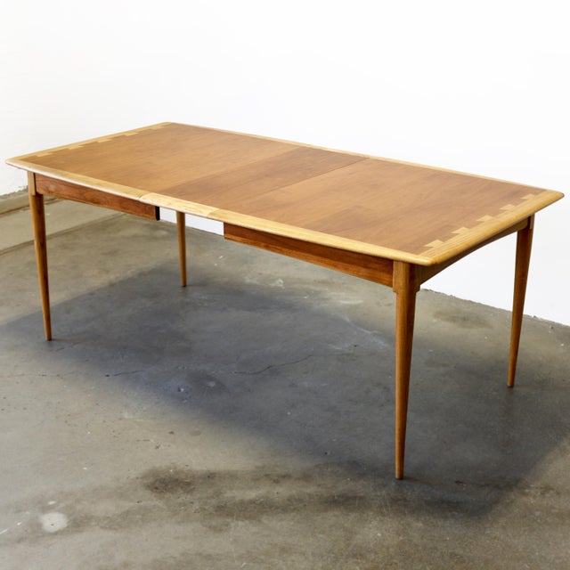Lane Furniture "Acclaim" Walnut & Ash Dining Table For Sale - Image 10 of 12