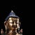 Late 20th Century Tibetan Style Gilt Bronze Medicine Buddha Statue With Turquoise Inlay For Sale - Image 4 of 9