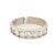 14k White gold band with 7 round diamonds weighing approximately 1/05 carats. 3.59 grams size 6