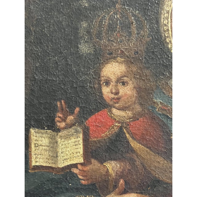 Anonimo, Spanish School, Virgin and Child, 1680, Oil on Canvas, Framed For Sale - Image 6 of 14