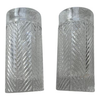 Vintage Ralph Lauren Herringbone Crystal Highball Glasses - Set of 2 For Sale