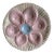 Vintage Hand-Painted Ceramic Oyster Serving Platter Pink Oyster Plate With Center Sauce Well Coastal Cottage Entertaining For Sale