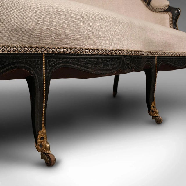 Textile 1870s Antique Victorian Canape Sofa For Sale - Image 7 of 13