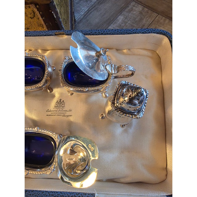 Metal 1937 10 Sterling Silver Condiment Set with box - 11 pcs For Sale - Image 7 of 12
