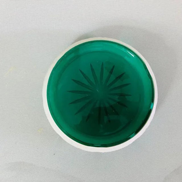 Bohemia Vintage Bohemian Art Glass Czech Hand Painted Ashtray For Sale - Image 4 of 6