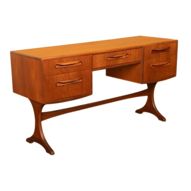 G Plan Original Mid Century Modern Danish Style Teak G Plan Furniture "Fresco" Desk Vanity by v. B. Wilkins, 1966 For Sale - Image 4 of 16