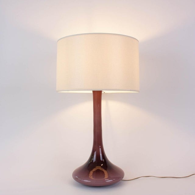 Portuguese Amethyst Opaline Glass Table Lamp, 1960s For Sale - Image 4 of 14