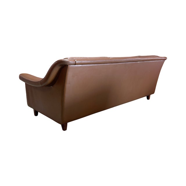 Danish Leather 3-Seater Sofa, Denmark, 1960s For Sale - Image 4 of 5