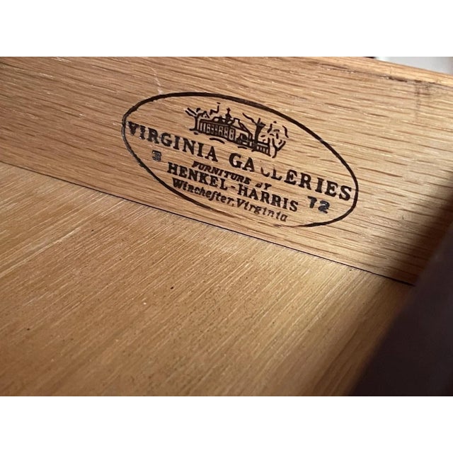 Vintage Henkel Harris Virginia Galleries Four-Drawer Mahogany Bachelor's Chest For Sale - Image 11 of 11