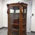 Victorian Quarter-Sawn Tiger Oak Curved Glass Curio, Antique For Sale - Image 12 of 12