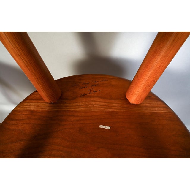 Brown Thomas Moser Cherry Bar Stools Saddle Seat For Sale - Image 8 of 9