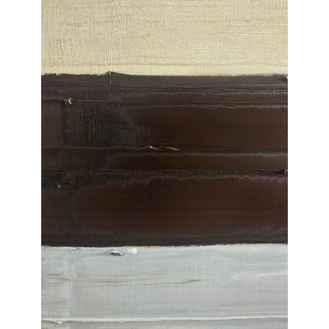 2020s Framed Abstract Minimalist Landscape Oil Painting by Diane Grant / Neutral Color Palette / Color Field / Seascape For Sale - Image 5 of 12