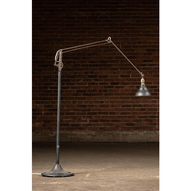 Mid 20th Century Vintage Industrial Dazor Articulated Floor Lamp For Sale - Image 5 of 12